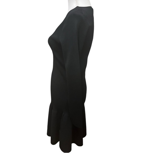 J.Crew Black Ruffle Hem Sweater Dress Long Sleeve Modern Minimalist Size M NWT - Picture 13 of 15